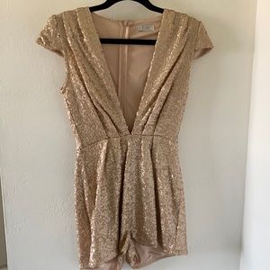 Champagne sequins romper